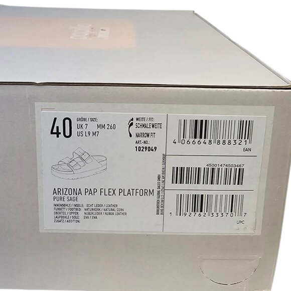 Papillio Birkennstock Womens Arizona Platform Sandals, Pure Sage, Buckle, 40/9 - Picture 5 of 6